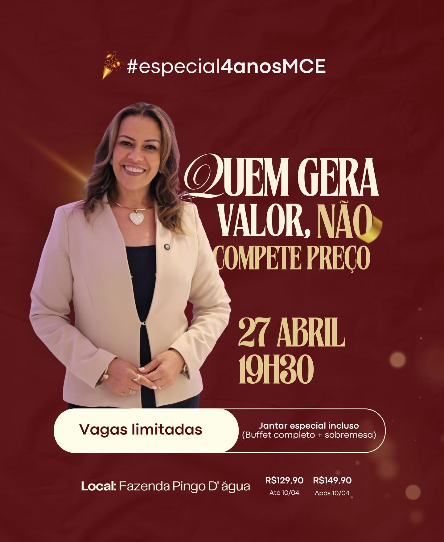 4 anos de MCE – jantar especial, 24 de abril de 2026